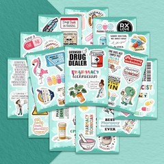 100 Funny Pharmacist Waterproof Stickers – Perfect for Laptops & Water Bottles