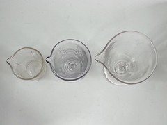 3 Piece Apothecary Clear Medical Measuring Beakers Kodak