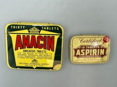 Vintage Anacin & Certified ASPIRIN Medical Drug Advertising TINS