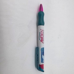 Ambien Zolpidem Tartrate Promotional Pen Teal Grip Pink Clip Black Ink Logo