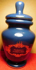 C/J~Apothecary Jar Eli Lilly „Paeonia Albiflora“ Pharmaceutical 4-58 Blue Empty