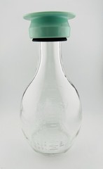 Vintage MacBick 1000 mL Clear Glass Laboratory Bottle Beaker w/ Stopper and Lid