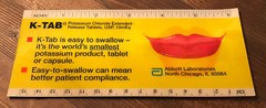 K-TAB PHARMACEUTICAL DRUG REP HOLOGRAM RULER 6 INCH