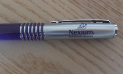 Nexium Pen, Pharmaceutical Drug Rep Item, Heavy Metal Collectible, Purple/Silver