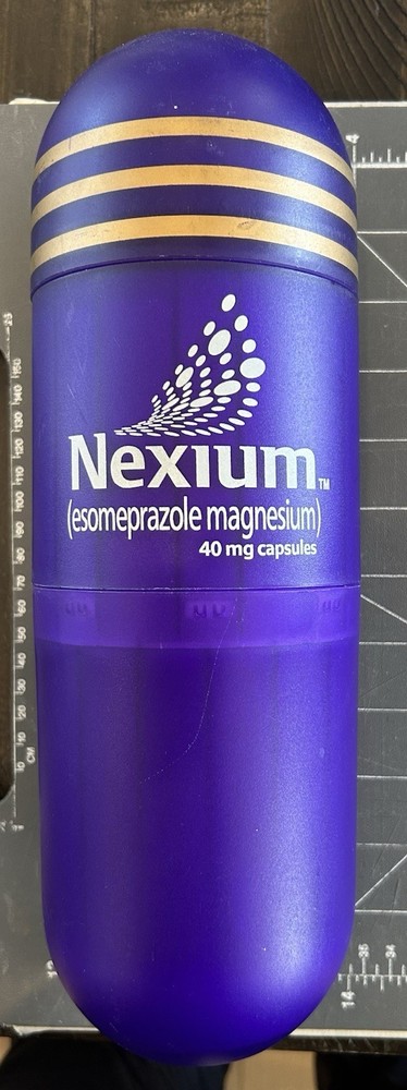 Nexium the Purple Pill AstraZeneca Pharmaceutical Advertising Promo Water Bottle