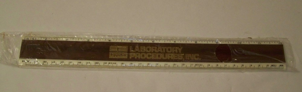 Vintage UPJOHN LABORATORY PROCEDURES, INC. RULER – NEW