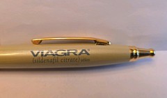 Rare Viagra Gold Blue Drug Rep Pen Pharmaceutical Promotional Metal WRITES