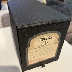 Vintage Drugpak RECORD FILE metal apothecary Pharmacy Drug Box 1969 Antique