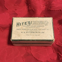 HITES DRUG STORE ~ Pittsburgh PA …Vintage 1946 Drug Store Prescription Pill Box