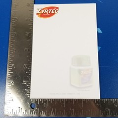 ZYRTEC Post It Note Pad Sticky Drug Rep Promo Pfizer Pharmaceutical Advertising