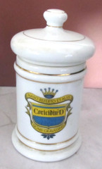 Apothecary Jar NASO REFERTO ETALIIS Coricidin-D SIGNIS GRAVE Drug Store Pharmacy