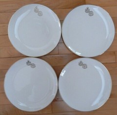 4 Vintage Crestware Owens Illinois Pharmacist RX Dr Caduceus Dinner Plate