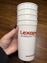 Lexapro Pharmaceutical RX Rep Promotional Plastic Drinking Cups Set of 4