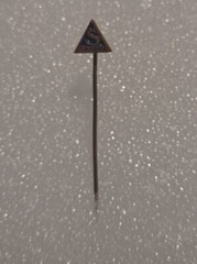 SANDOZ Pharmaceutical small vtg triangle stick pin badge LSD Albert Hofmann #2
