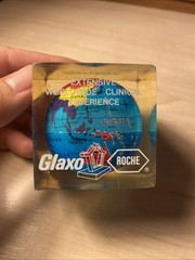 Vintage Zantac Glaxo Roche Pharmaceutical Acrylic Globe Paperweight