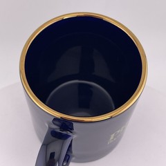 Vintage Prozac Mug Advertising Blue Gold Rim Coffee Pharmaceutical Cup Mug Linyi
