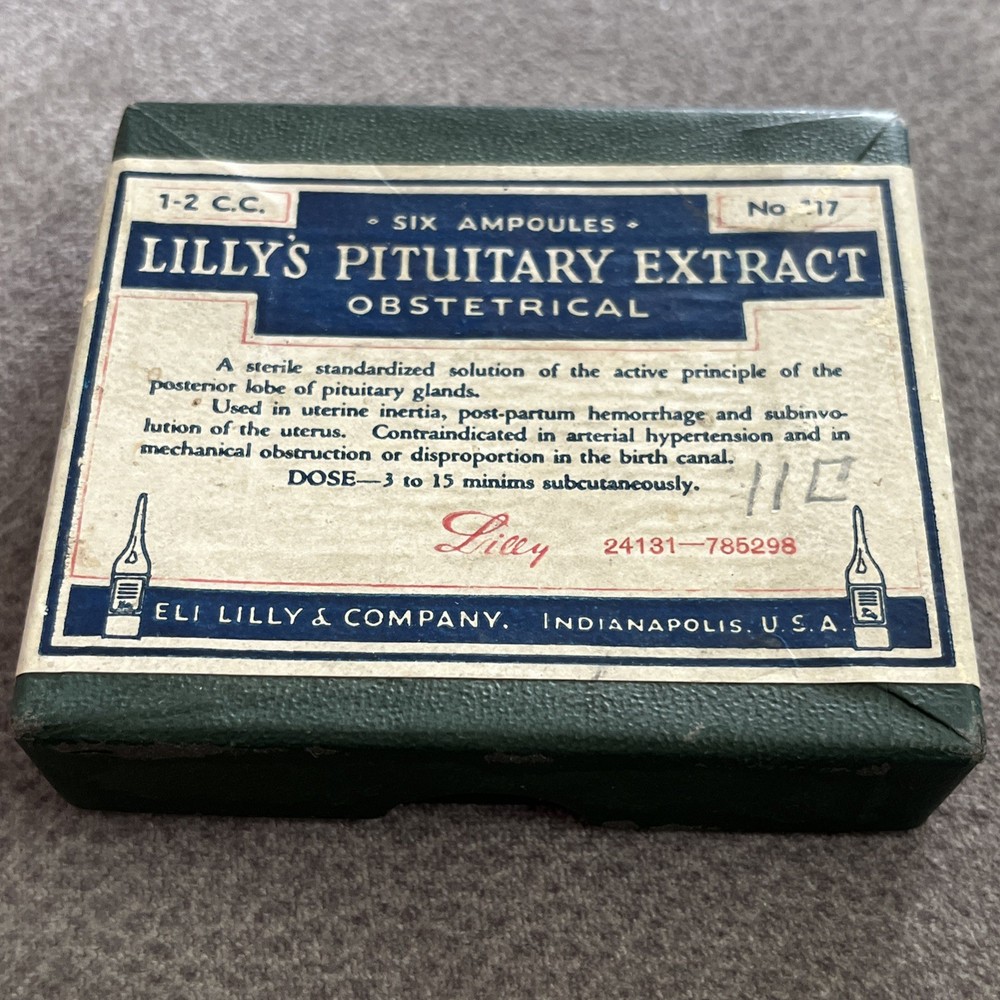 Vintage Eli Lilly Lilly’s Pituitary Extract Obstetrical – Rare Pharmaceutical
