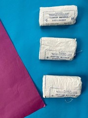 3x Vintage USSR Sterile Gauze Wipes Packs – 1987 Sealed – 10pc Each – Soviet Med