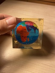 Vintage Zantac Glaxo Roche Pharmaceutical Acrylic Globe Paperweight