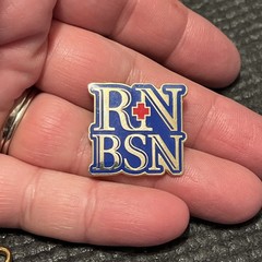 RN BSN Nurse Lapel Pin lot of 2 Gold tone Key P64