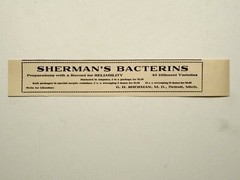 1914 Detroit G.H. Sherman’s Bacterins Medicine Vaccine Vintage Print Advertising