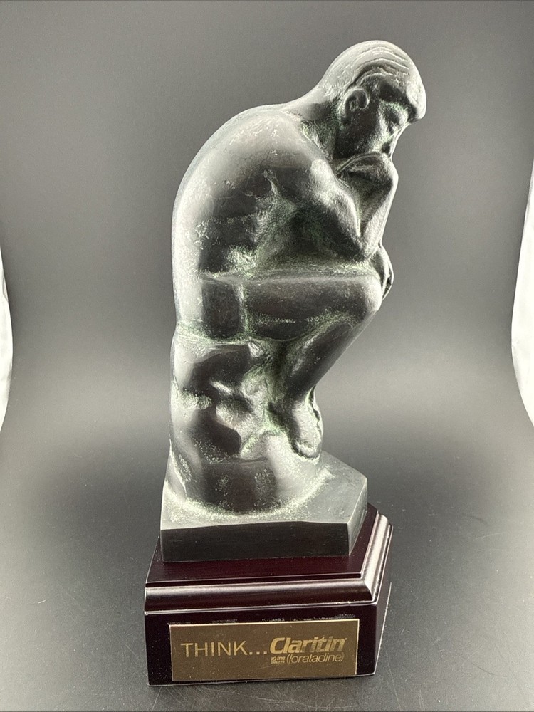 Claritin Loratadine Thinker Statue Pharmaceutical Drug Rep Promo Display Figure