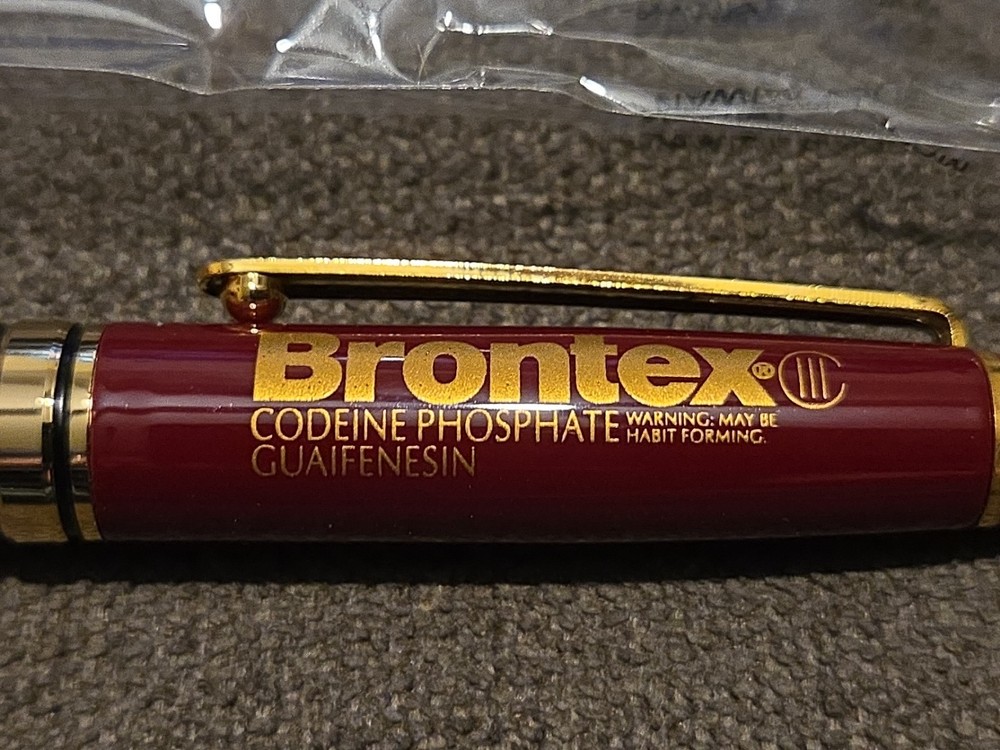 NEW Old Stock -Brontex Codeine – Pharmaceutical Drug Rep Ink Pen