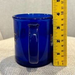 PROZAC 💊 Cobalt Blue Plastic Coffee Mug Cup Lilly 💊 Pharma Drug Advertising