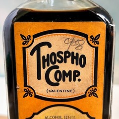 Vintage Thospho Comp. Valentine Laboratories 12. oz Full Bottle 1940’s