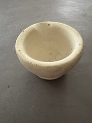 WARRANTED ACID-PROOF UNGLAZED WHITE CERAMIC MORTAR MADE IN ENGLAND VTG