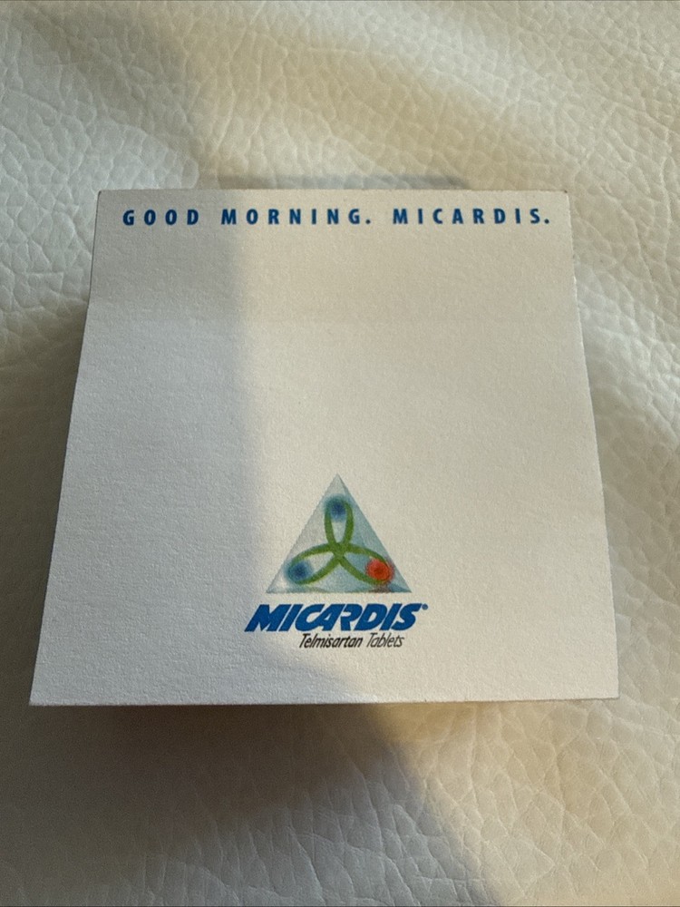 Vintage Micardis Notepad Sticky Notes Pharmaceutical Advertising