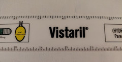 VTG White Desk Ruler Pfizer Laboratories Promotional VISTARIL (Hydroxyzine) 12″