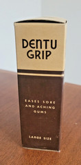 Vintage NOS Dentu-Grip 2.5oz tin with original Box by Block Drug Co.