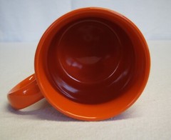 Vtg Medical Caduceus Symbol Orange Coffee 12 oz Mug 4″tall 3″ diameter EC