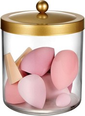 50 Ounce Large Clear Apothecary Jar with Gold Rust-Proof Lid – Shatterproof P…