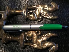 Mirapex Heavy Metal Drug Rep Pharmaceutical Silver Green Twist Pen New