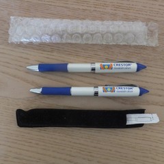 2 CRESTOR Pens, Drug Rep Pharmaceutical Advertising, Heavy Metal, Twist