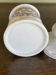 VTG Asprin Porcelain Ceramic Canister w/ Lid Bathroom Decor Antique Apothecary