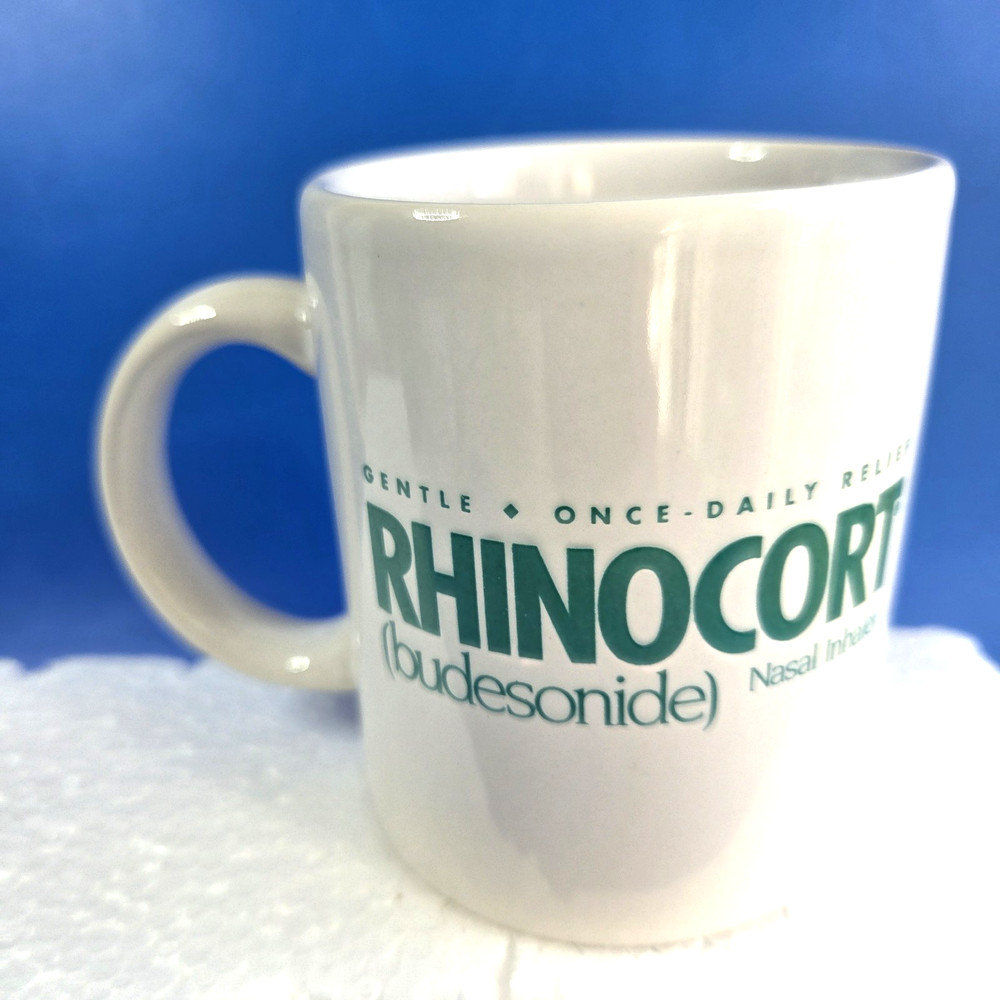 Rhinocort Pharmaceutical (Budesonide) Inhaler 10oz Mug Advertising Ceramic RARE