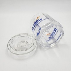 Ortho-Prefest Clear Transparent Plastic Hexagon Lidded Company Jars Lot of 4