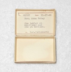 Cooks Pharmacy Kingston PA – Vintage Cardboard Pill Box With Original Label 1945