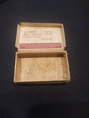 antique paper cardboard rx prescription drugs hinged box 1935