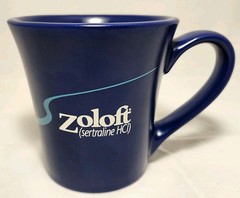 Zoloft Pharmaceutical Collectible Coffee Mug Pharma Promo Cup Novelty 12oz