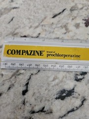 Vintage 1990 Compazine Suppository Drug Rep Ruler Pharmaceutical Medical Promo