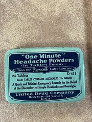 Rexall One Minute Headache Powder Rexall Drug Advertising Medicine Tin