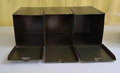 Five Antique Phillips Metal Prescription File Boxes