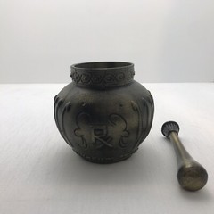Maimonides 1135-1204 Secundum Artem Brass Rx Mortar & Pestle Coricidin