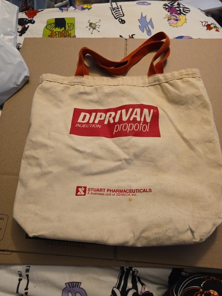 Vintage Diprivan Propofol Tote Bag Pharmaceutical Advertising DIP#5