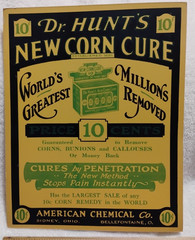 Dr Hunt’s New Corn Cure Vtg Poster American Chemical Co Sidney Bellefontaine Oh