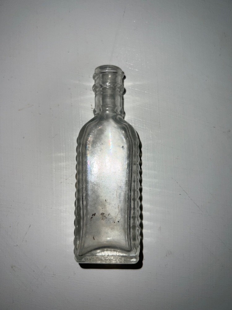 Vintage Clear Glass Medical Bottle Antique Apothecary 4” Pharmacy